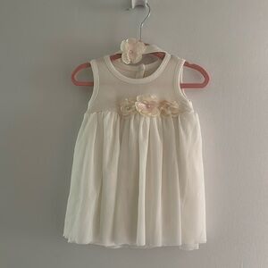 Boutique Dress for 0-3m infant baby girl with headband